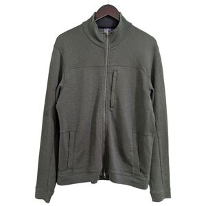 VINTAGE Ibex Men's L Shak Jacket 100% Merino Wool Muted Grey-Green/Loden USA